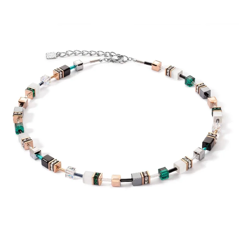 Ladies necklaces price options-Coeur De Lion Green-White Iconic GeoCUBE® Necklace