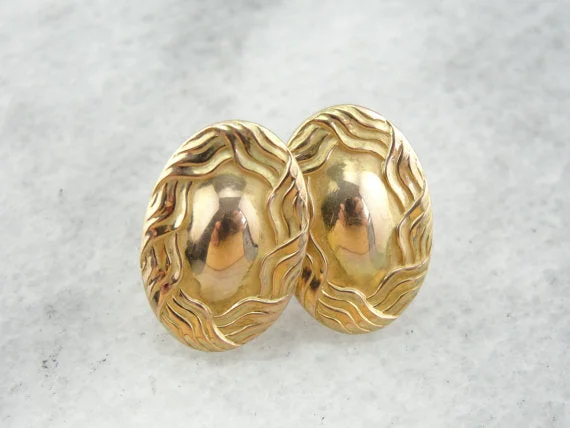 Ladies earrings gothic appeal-Antique Victorian Stud Earrings in Yellow Gold