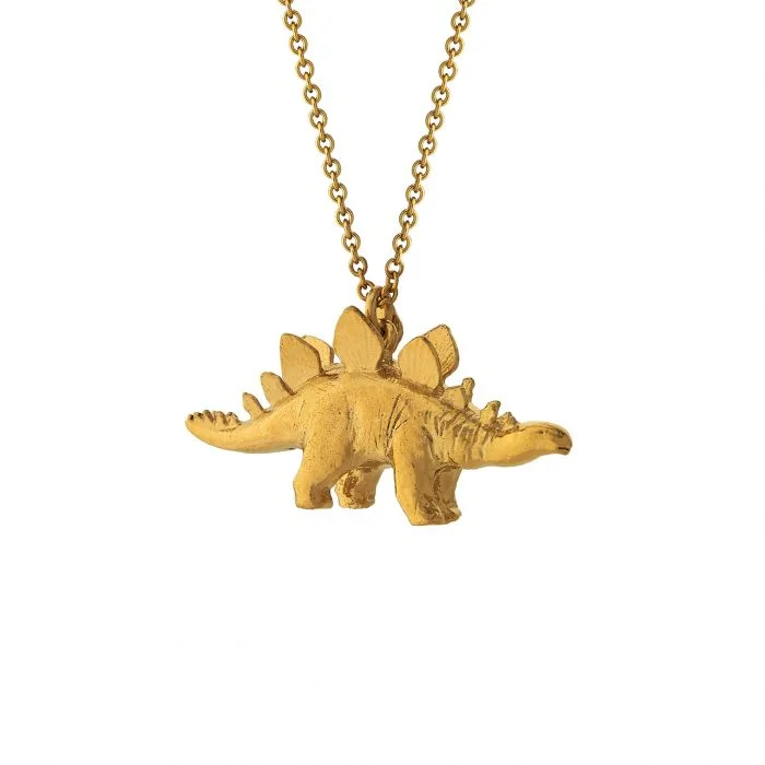 Ladies necklaces minimalist looks-Alex Monroe Stegosaurus Necklace