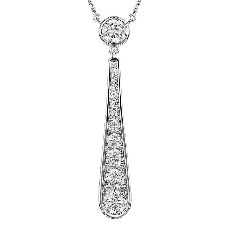 Ladies necklaces limited releases-Teardrop CZ Pendant Necklace