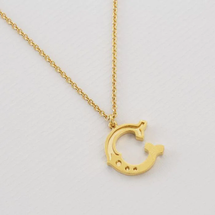 Ladies necklaces online buys-Alex Monroe 22ct Gold Vermeil Just My Type Letter C Necklace