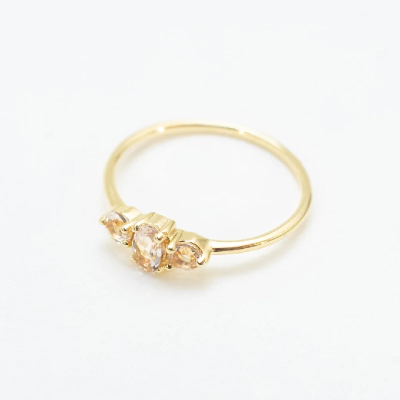 Ladies rings wedding bands-Gold Vermeil Morganite Ring