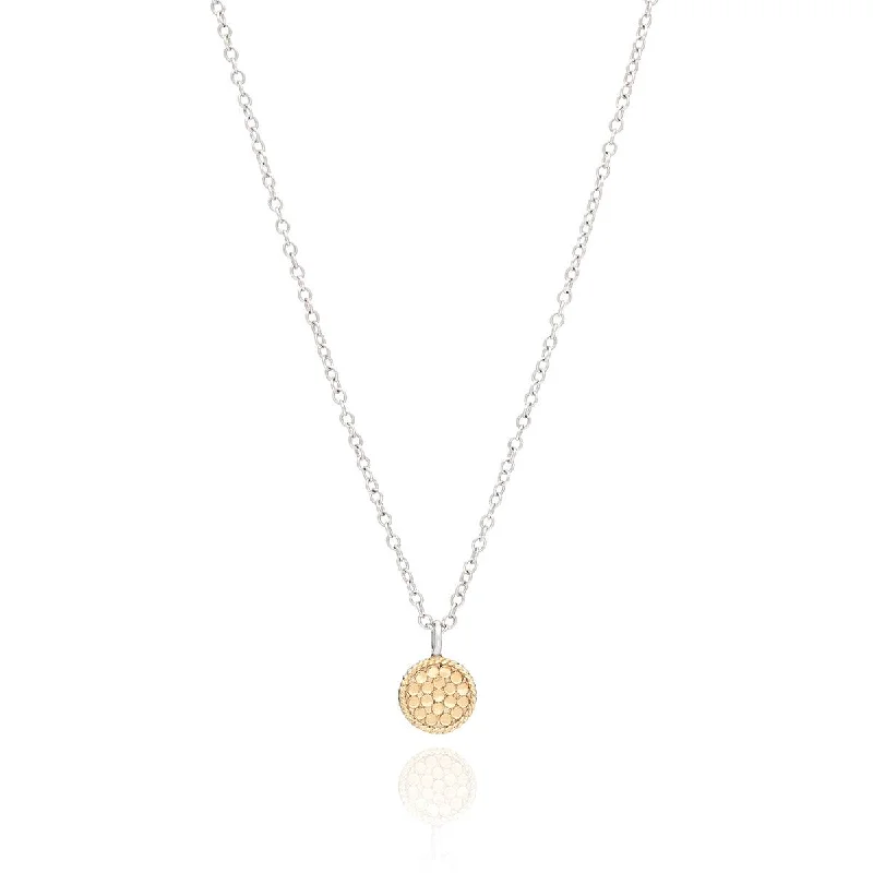 Ladies necklaces engraved details-Anna Beck 18ct Gold Vermeil Silver Reversible Circle Necklace