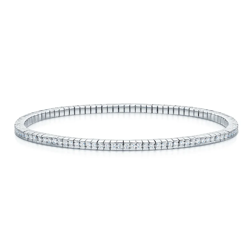 Ladies bracelets Christmas designs-18ct White Gold Stretch Diamond Bracelet