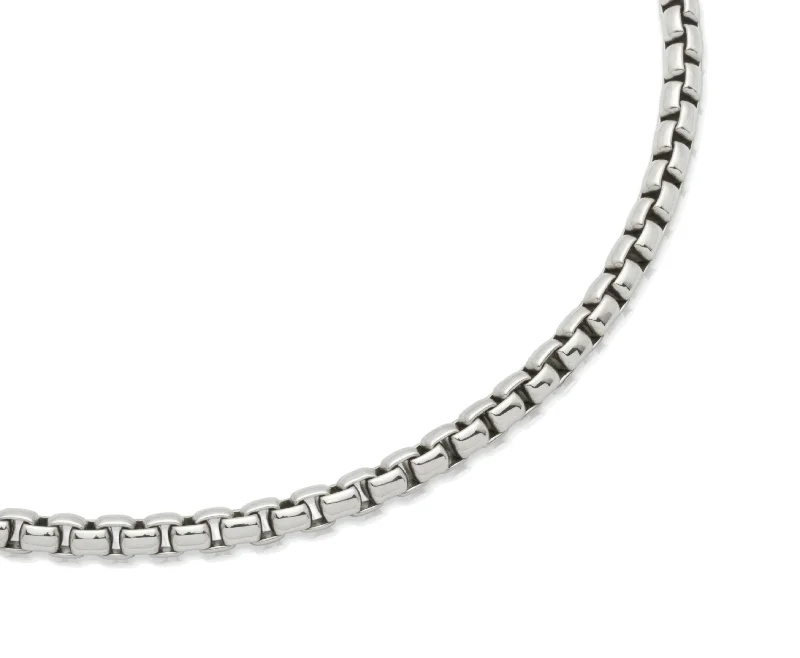 Ladies necklaces punk edge-50cm Stainless Steel Rounded Chain Necklace