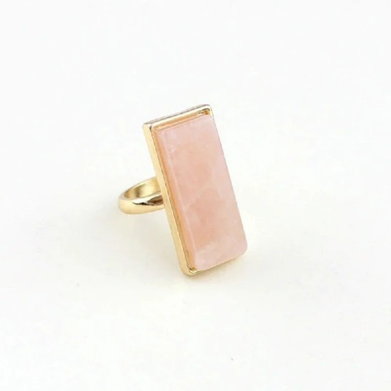 Ladies rings anniversary choices-Rose Pink Quartz Gemstone Ring