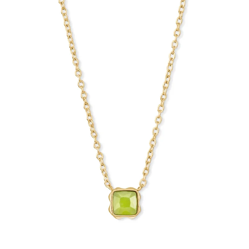 Ladies necklaces Christmas designs-Coeur De Lion Gold August Birthstone Green Jade Necklace