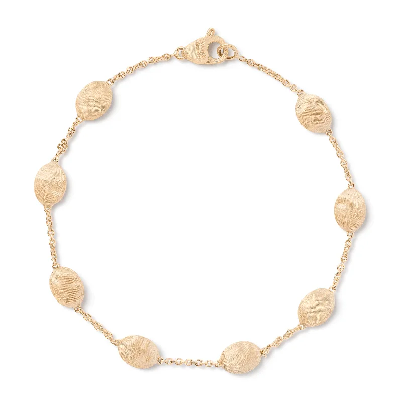 Ladies bracelets store locations-Siviglia 18ct Yellow Gold Bracelet With Mini Oval Elements