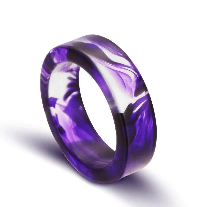 Ladies rings handmade pieces-Flaming Soul Resin Ring