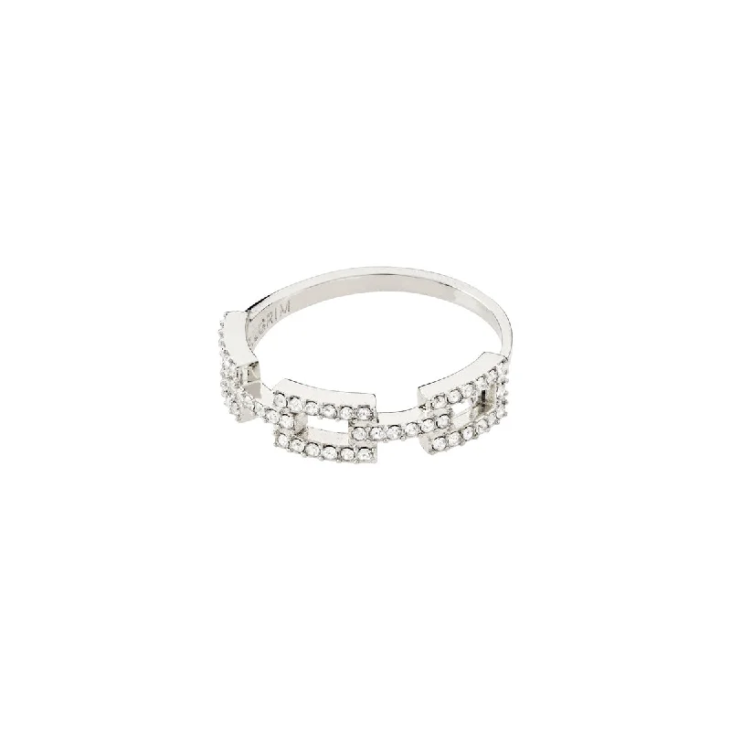 Ladies rings standout pieces-Coby Silver Plated Crystal Ring