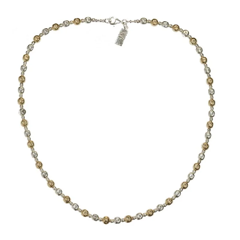 Ladies necklaces care advice-Yaron Morhaim Gold Silver Mix Spheres Necklace