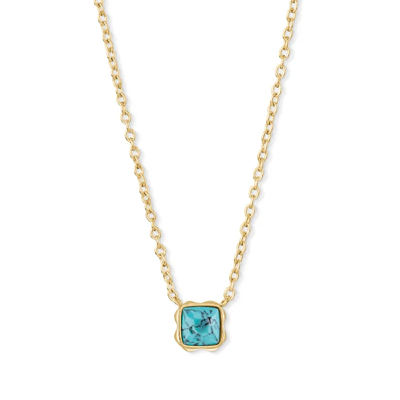 Ladies necklaces care advice-Coeur De Lion December Birthstone Gold Turquoise Necklace