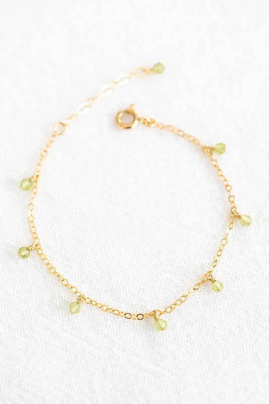 Ladies bracelets customer feedback-Peridot Drop Bracelet