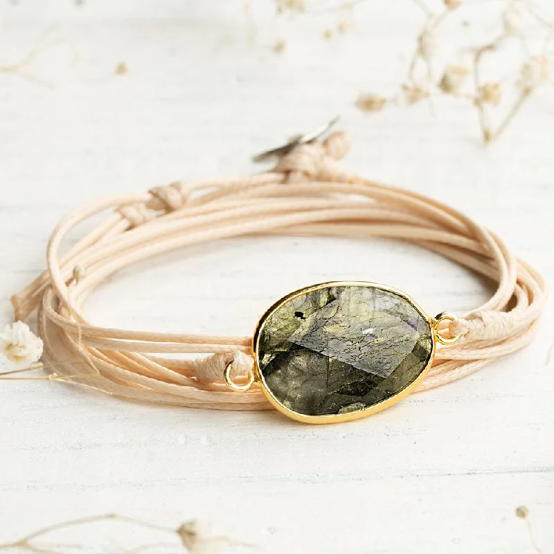 Ladies rings holiday gifts-Labradorite String Bracelet