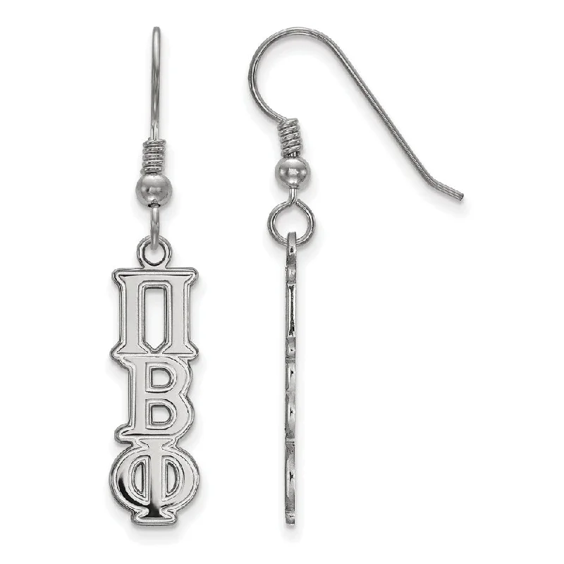 Ladies earrings store locations-Sterling Silver Pi Beta Phi Dangle Small Earrings