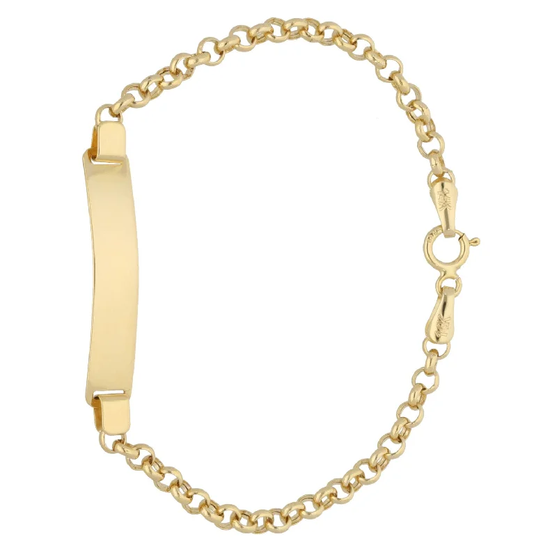 Ladies bracelets holiday gifts-New 14ct Gold Kids Identity Belcher Bracelet