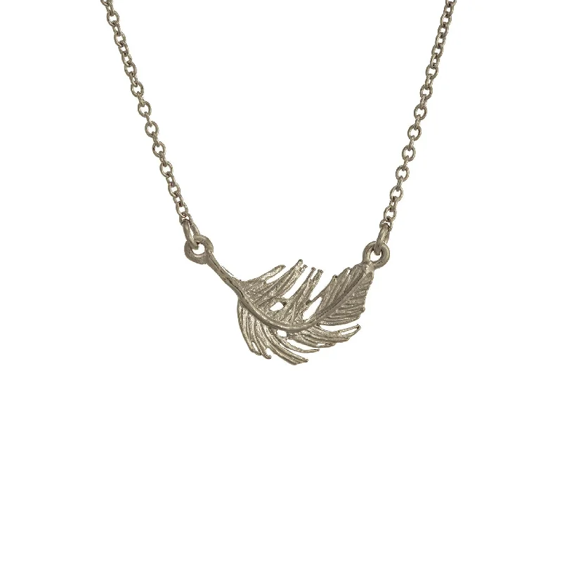 Ladies necklaces engagement surprises-Alex Monroe Little Feather In-line Necklace