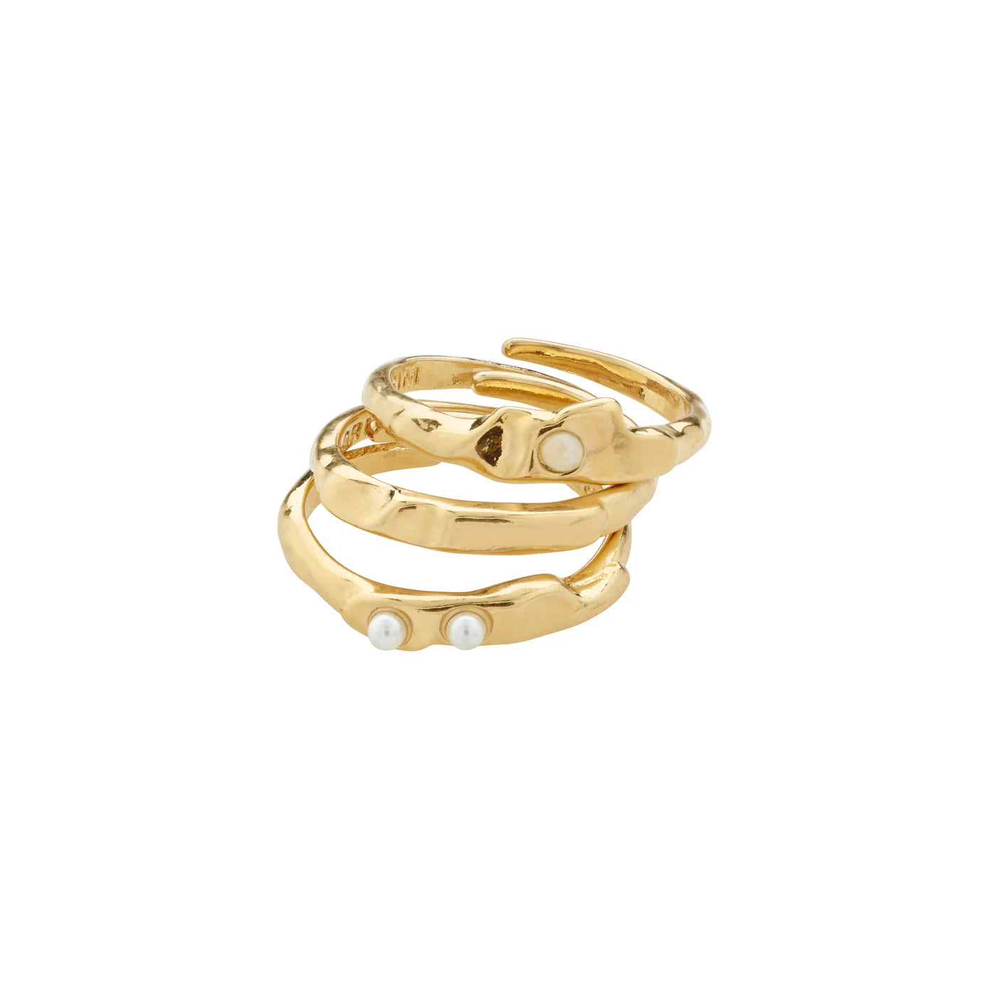 Ladies rings stylish trends-Trust Gold Plated Ring Set