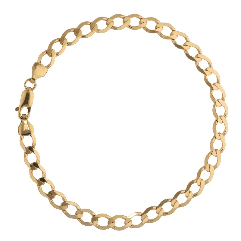 Ladies bracelets social media trends-New 9ct Gold Curb Bracelet