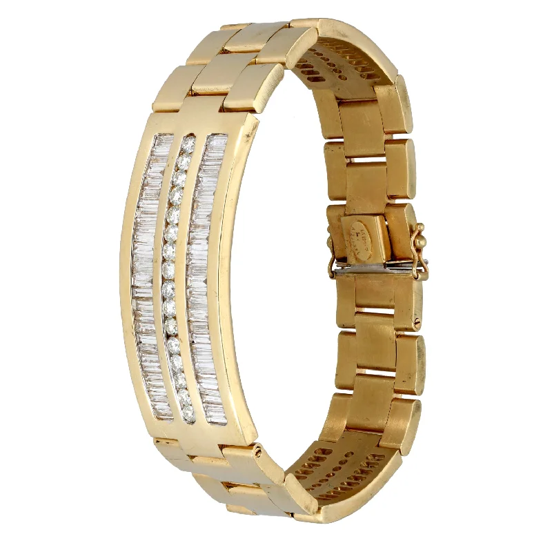 Ladies bracelets unique pieces-14ct Gold 9.70ct Diamond ID Bracelet