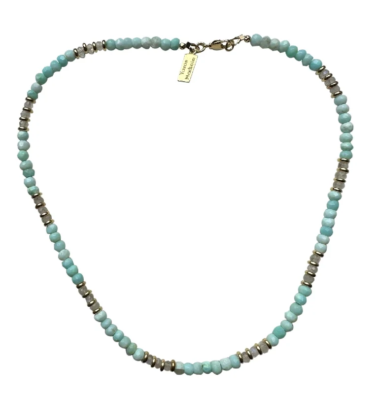 Ladies necklaces age-appropriate-Yaron Morhaim Peruvian Opal and Moonstone Necklace