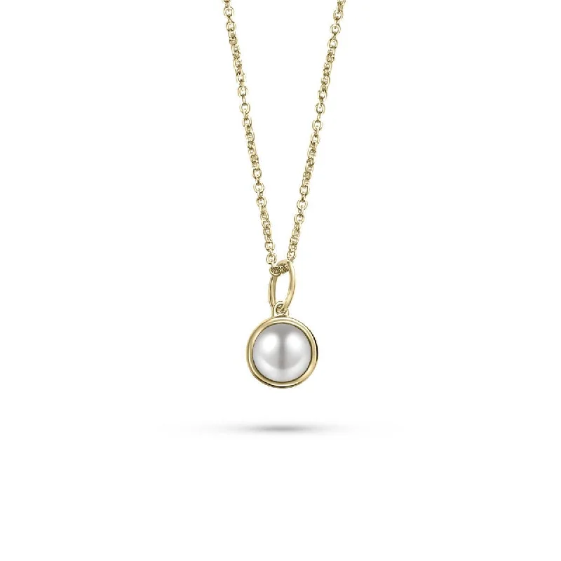 Ladies necklaces mature styles-Gold Vermeil Silver Solitaire Pearl Necklace