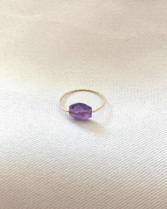 Ladies rings group designs-Amethyst Daily Serenity Ring