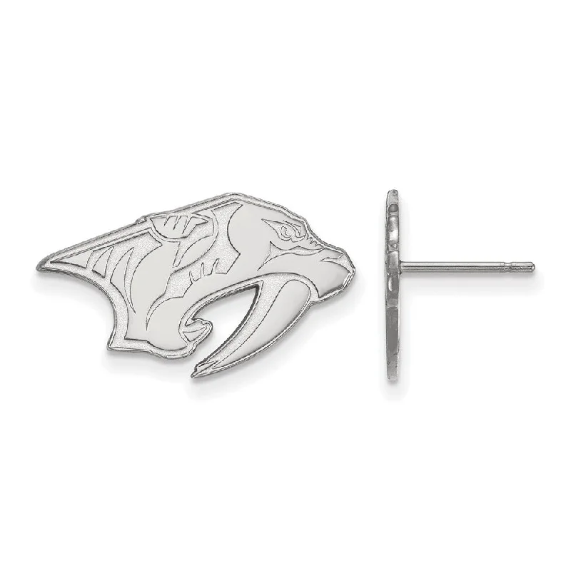 Ladies earrings customer feedback-10k White Gold NHL Nashville Predators Small Post Earrings