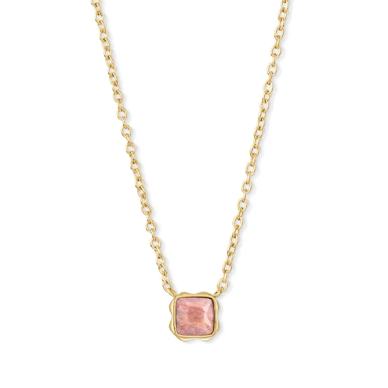 Ladies necklaces ruby stones-Coeur De Lion July Birthstone Gold Rhodochrosite Necklace