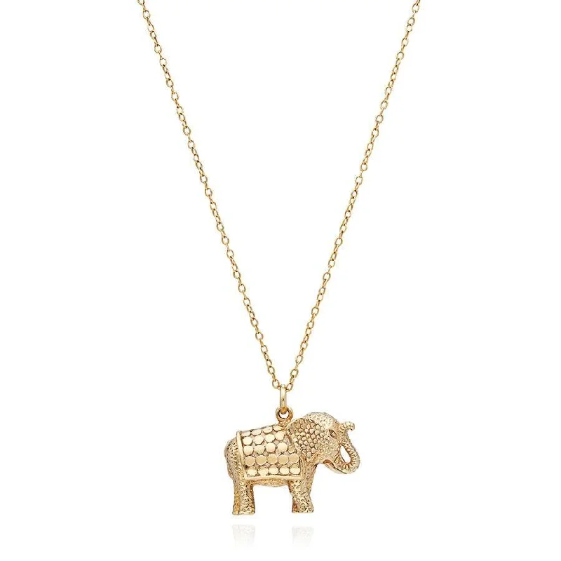 Ladies necklaces care advice-Anna Beck Elephant Charm Necklace - Gold