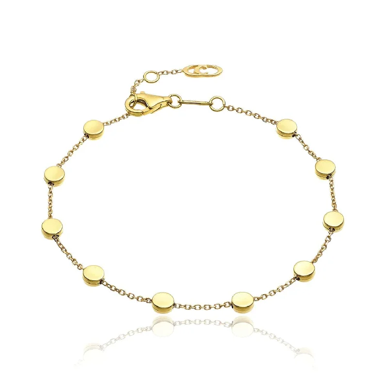 Ladies bracelets bangle styles-Armillas Glow 18ct Yellow Gold Flat Small Circle Bracelet