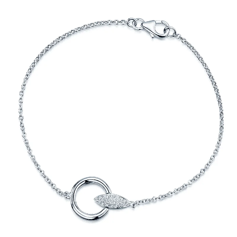 Ladies bracelets European flair-The Origin Collection 18ct White Gold Pave Diamond Seed Drop Circle Bracelet