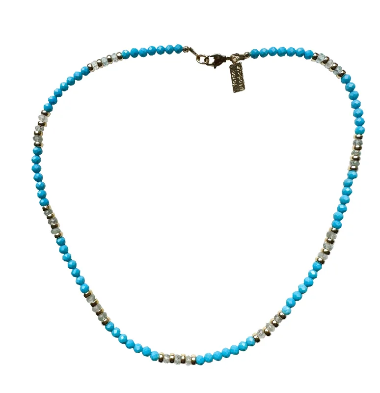 Ladies necklaces friendship chains-Yaron Morhaim Gold Turquoise Necklace