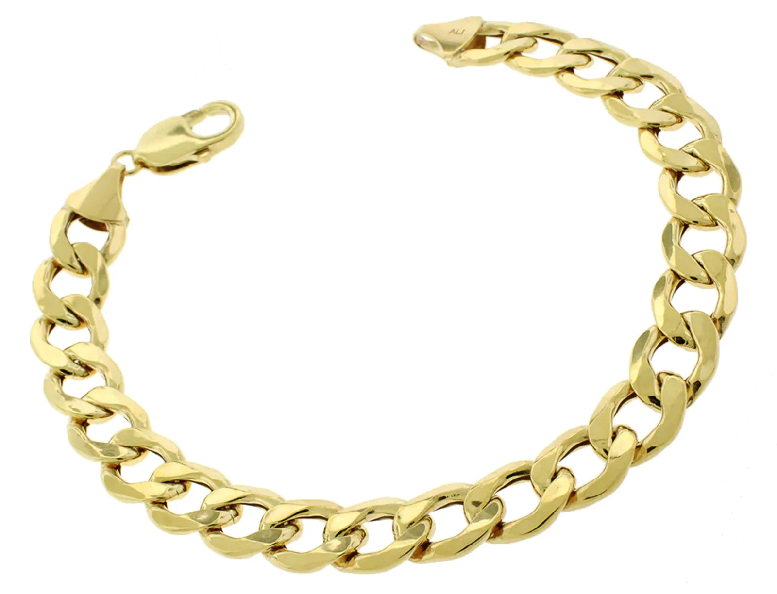 Ladies bracelets silver finishes-[Lightweight] Open Italian Cuban Ankle Bracelet (14K)