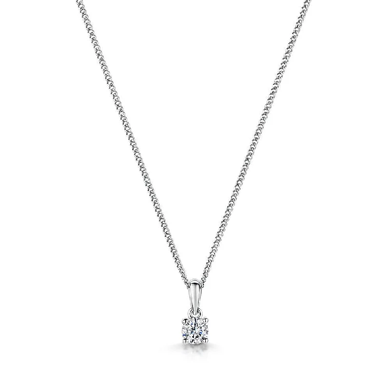 Ladies necklaces elegant designs-Jools Sterling Silver 0.4cm Cubic Zirconia Pendant Necklace