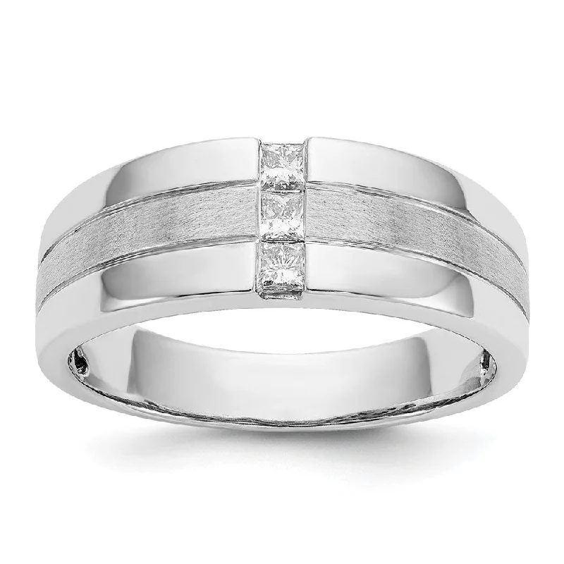 Ladies rings luxurious designs-7.2mm 14K Yellow or White Gold 1/4Ctw Lab Created Diamond Tapered Band