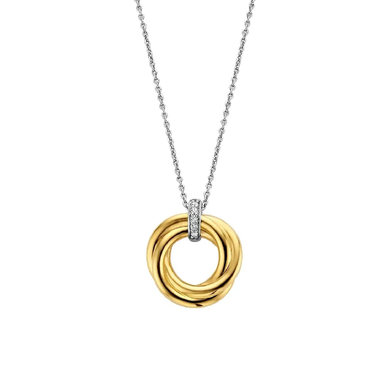 Ladies necklaces global brands-Ti Sento Entwined Circle Necklace