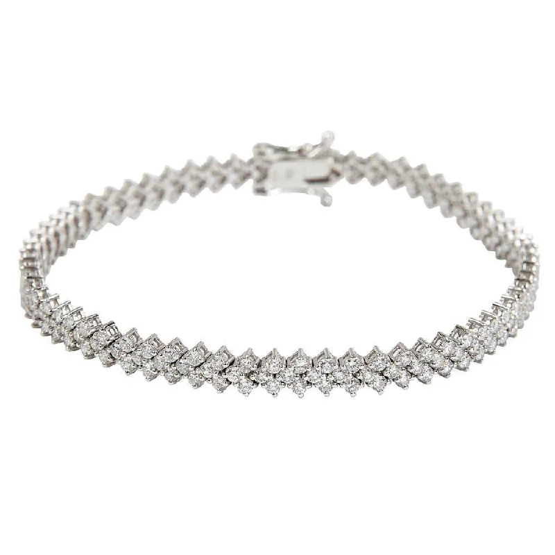 Ladies bracelets buying tips-18ct White Gold Round Brilliant Cut Diamond Bracelet