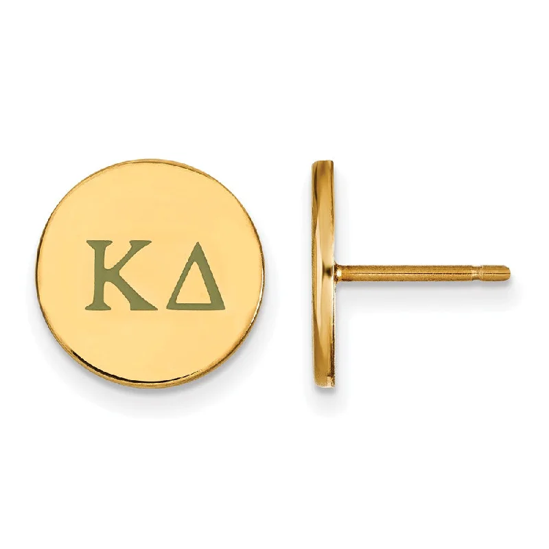 Ladies earrings light luxury-14K Plated Silver Kappa Delta Enamel Greek Letters Post Earrings