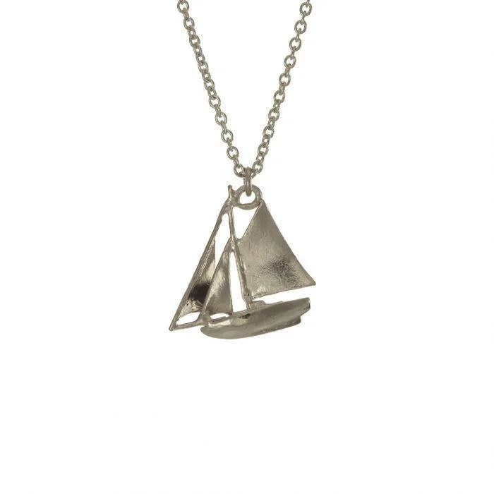 Ladies necklaces gothic styles-Alex Monroe Sailing Boat Necklace