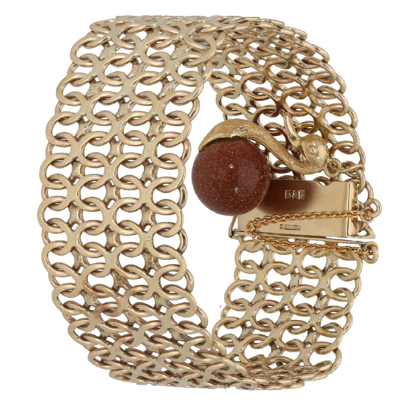 Ladies bracelets silver finishes-9ct Gold Goldstone Alternative Bracelet