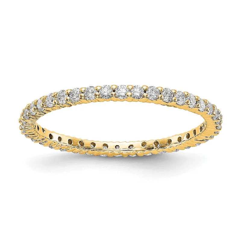 Ladies rings luxurious designs-1.5mm 14K Rose, Yellow or White Gold 1/2 Ctw Diamond Eternity Band