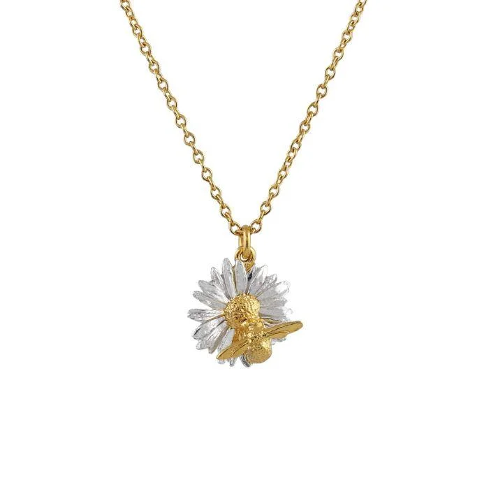 Ladies necklaces timeless designs-Alex Monroe Daisy with Teeny Weeny Bee Necklace