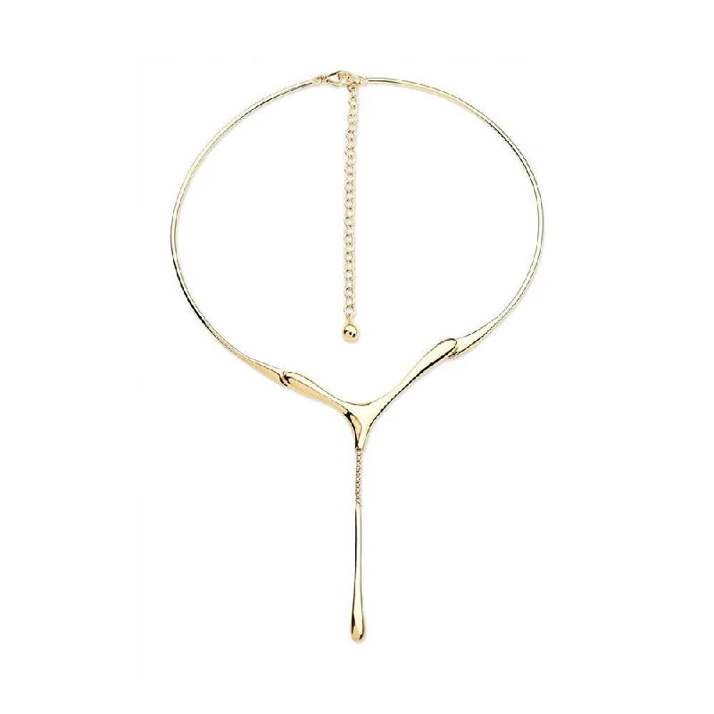 Ladies necklaces choker designs-Lucy Q Drop Gold Necklace