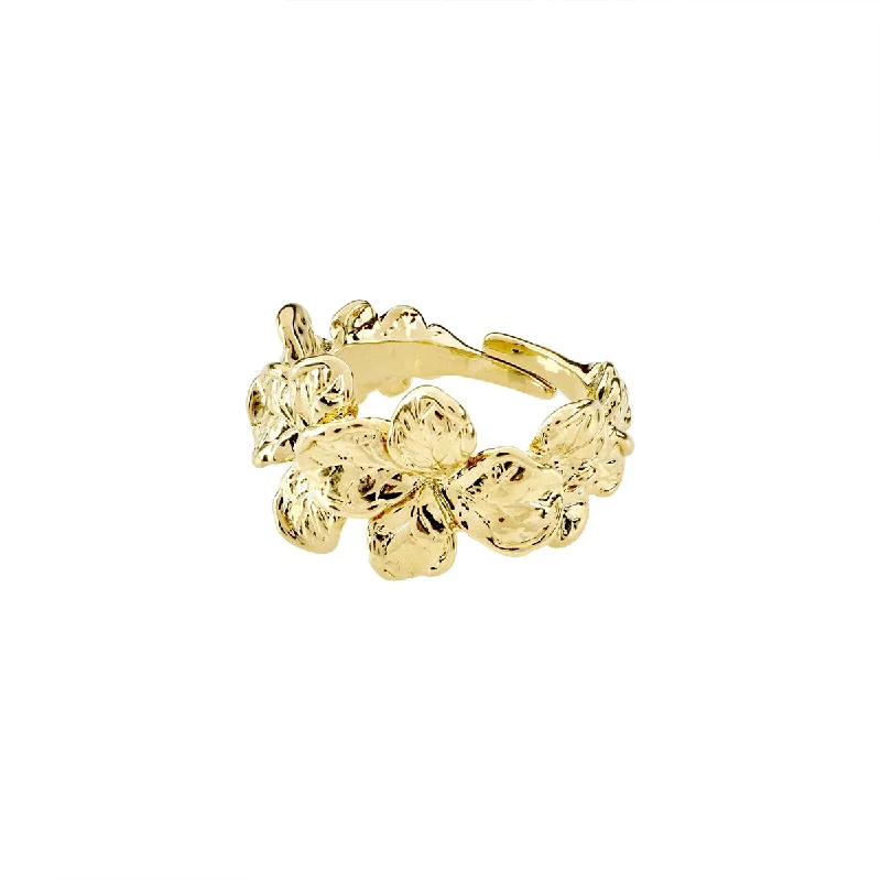 Ladies rings youthful designs-Echo Gold Plated Ring