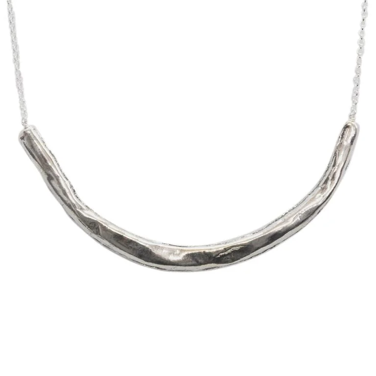 Ladies necklaces minimalist appeal-Saphirim Sterling Silver Bar Necklace