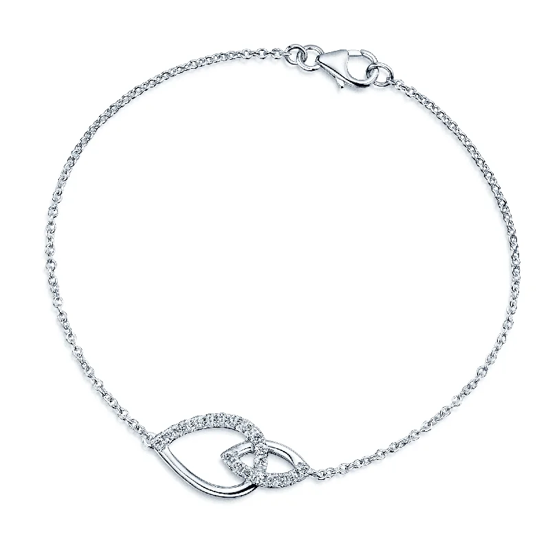 Ladies bracelets matching sets-The Origin Collection 18ct White Gold Pave Diamond Open Seed Link Bracelet