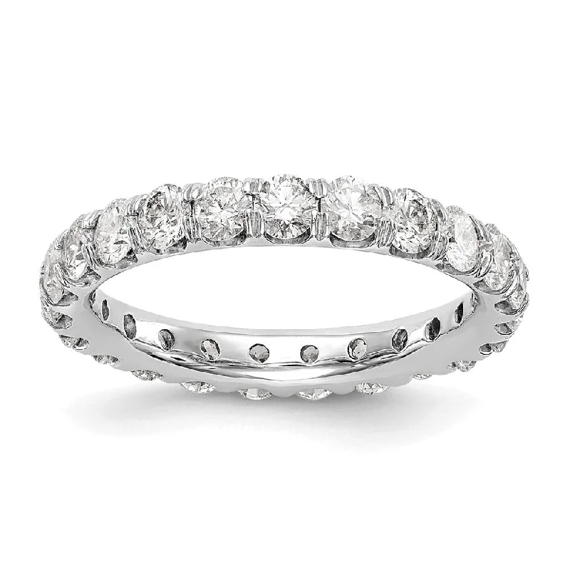 Ladies rings holiday gifts-3.25mm Platinum U Shared Prong 2.75 to 3.0 Ctw Diamond Eternity Band