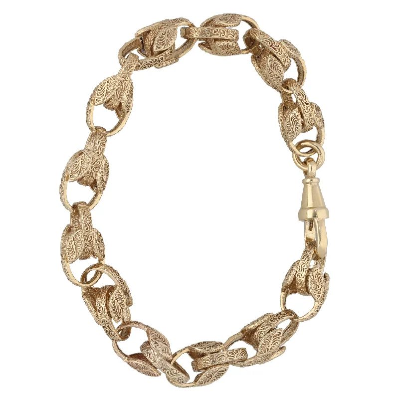 Ladies bracelets star motifs-9ct Gold Tulip Bracelet